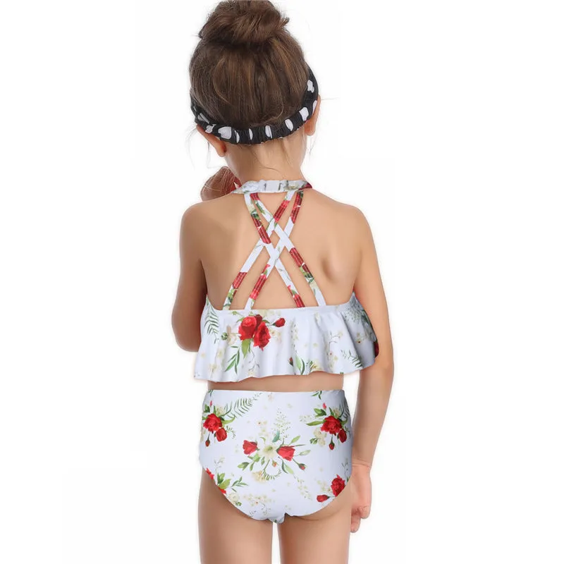 Swimsuit Exclusive for Cross-Border Children's European Style Single Flying Girl's Swimwear
