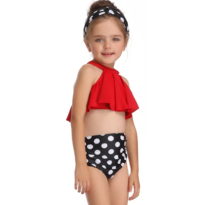 Swimsuit Exclusive for Cross-Border Children's European Style Single Flying Girl's Swimwear