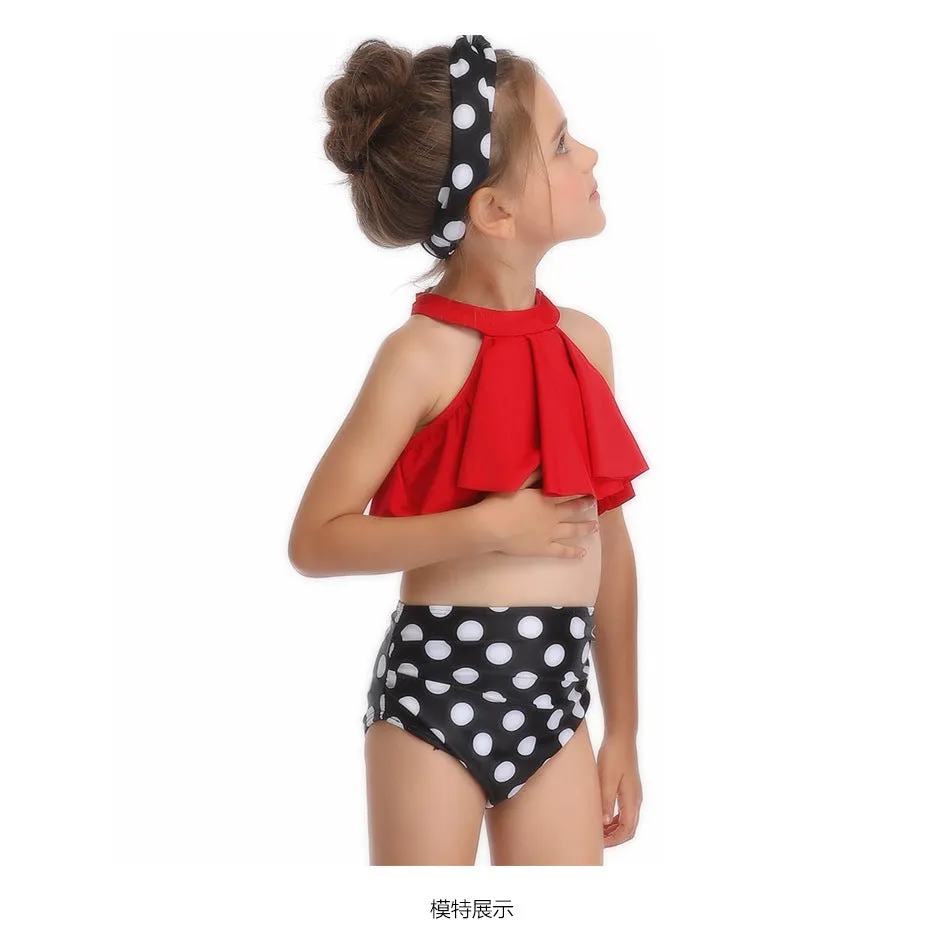 Swimsuit Exclusive for Cross-Border Children's European Style Single Flying Girl's Swimwear