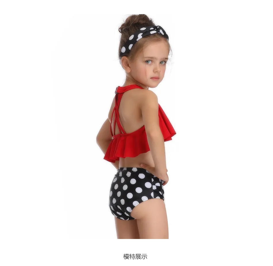 Swimsuit Exclusive for Cross-Border Children's European Style Single Flying Girl's Swimwear