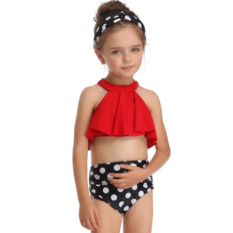Swimsuit Exclusive for Cross-Border Children's European Style Single Flying Girl's Swimwear