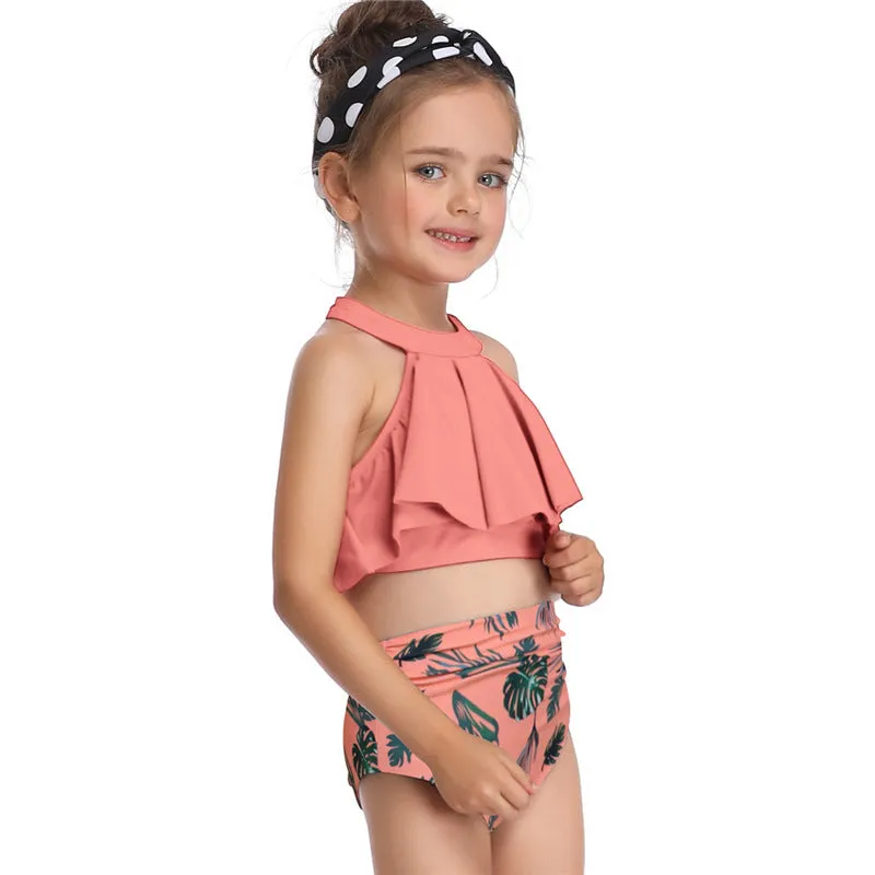 Swimsuit Exclusive for Cross-Border Children's European Style Single Flying Girl's Swimwear