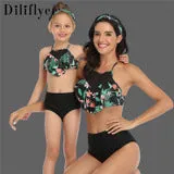 Swimsuit Exclusive for Cross-Border New Children's  European Style Oblique Shoulder Single Flying Side Girls'
