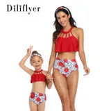 Swimsuit Exclusive for Cross-Border New Children's  European Style Oblique Shoulder Single Flying Side Girls'