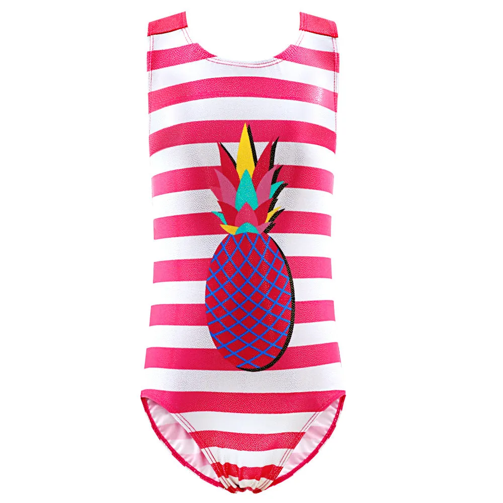Swimsuit Girls Cute One-Piece  Sweet Pineapple Bronzing Jumpsuit Swimwear