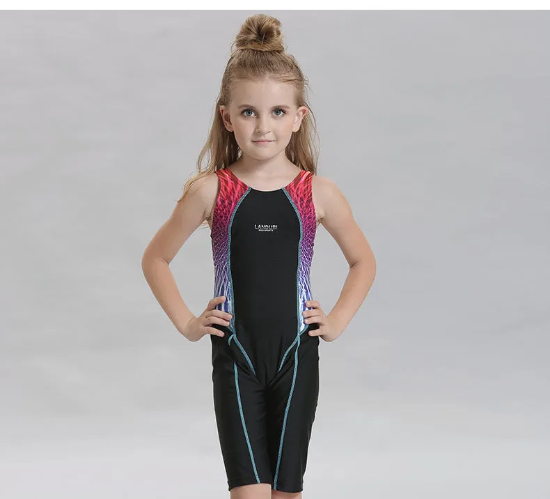 Swimsuit new European children's swimwear women cross-border European racing student jumpsuit spot