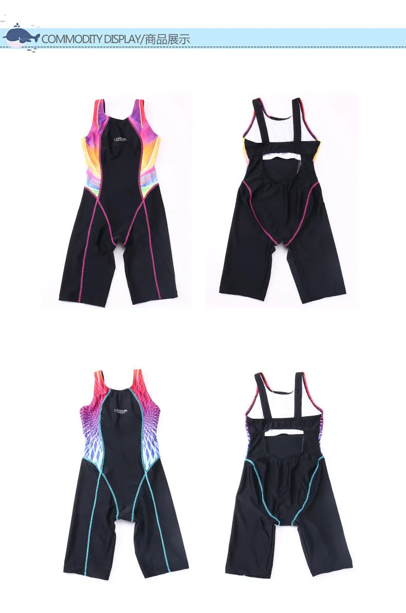Swimsuit new European children's swimwear women cross-border European racing student jumpsuit spot