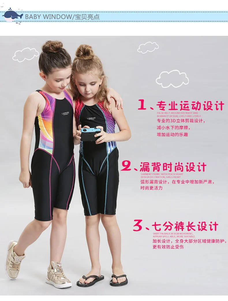 Swimsuit new European children's swimwear women cross-border European racing student jumpsuit spot