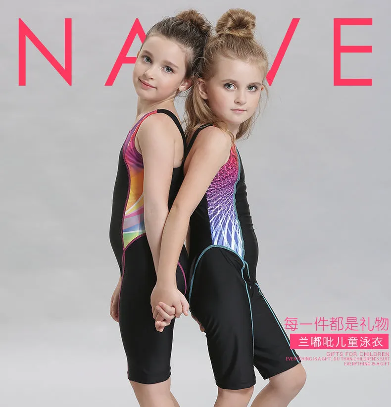 Swimsuit new European children's swimwear women cross-border European racing student jumpsuit spot