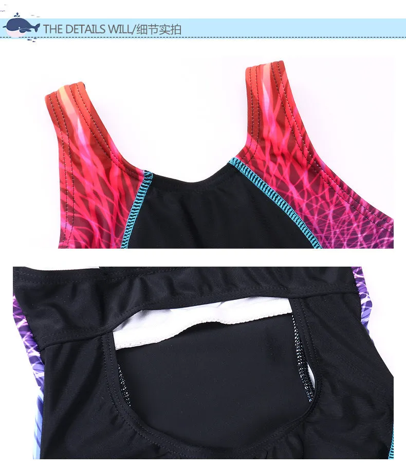 Swimsuit new European children's swimwear women cross-border European racing student jumpsuit spot