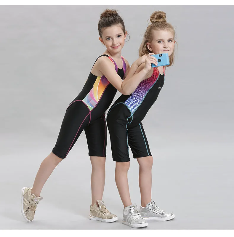 Swimsuit new European children's swimwear women cross-border European racing student jumpsuit spot
