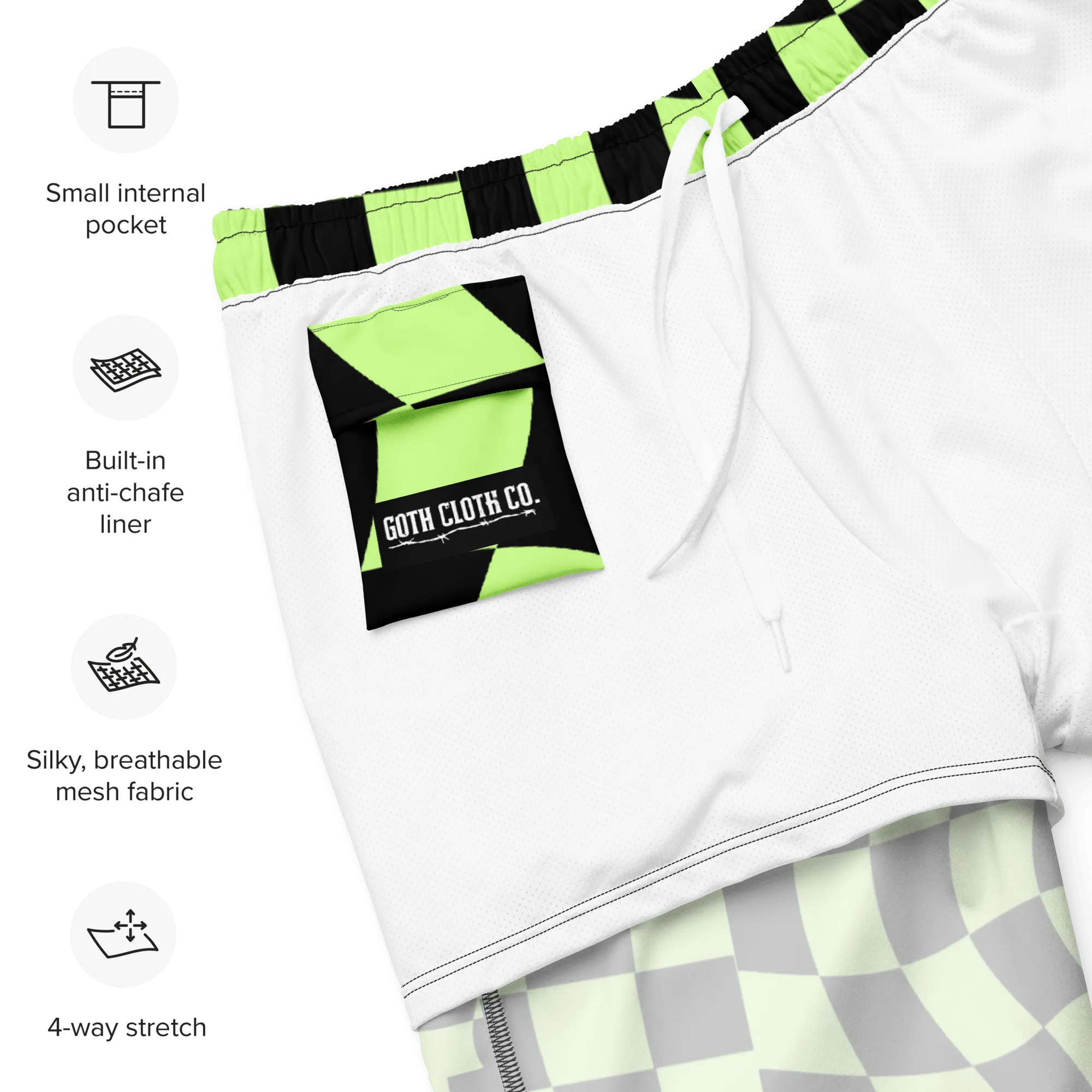 Toxic Tiles Men's Lined Swim Trunks