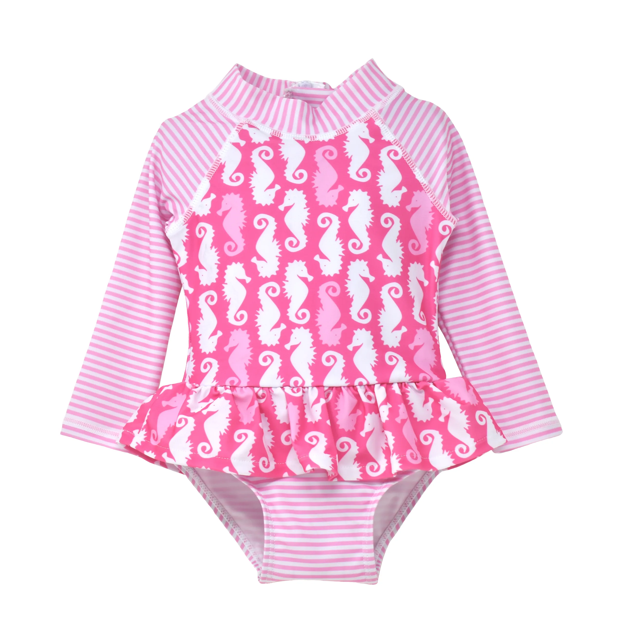 UPF 50  Alissa Infant Ruffle Rash Guard Swimsuit - F