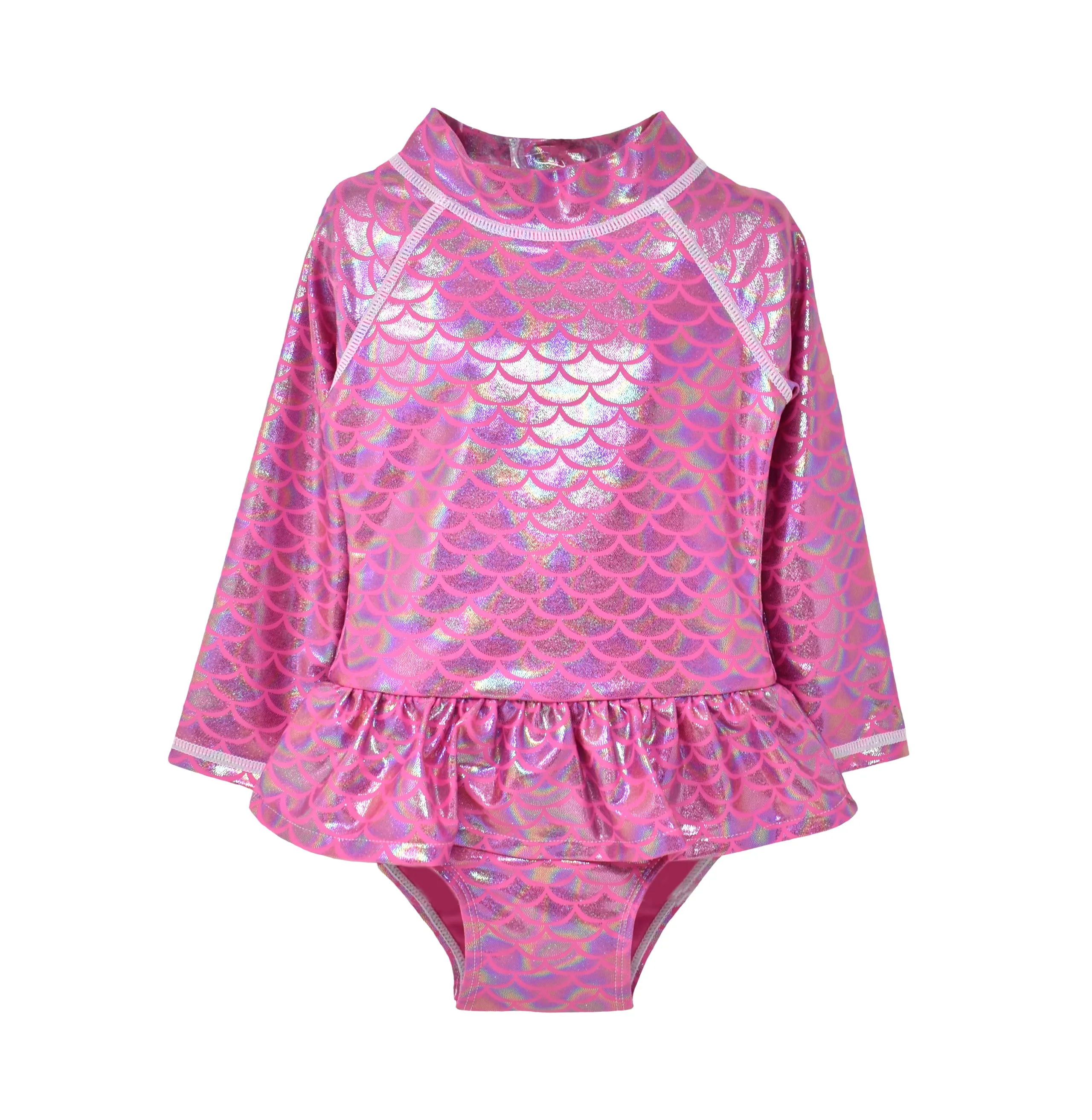 UPF 50  Alissa Infant Ruffle Rash Guard Swimsuit - F