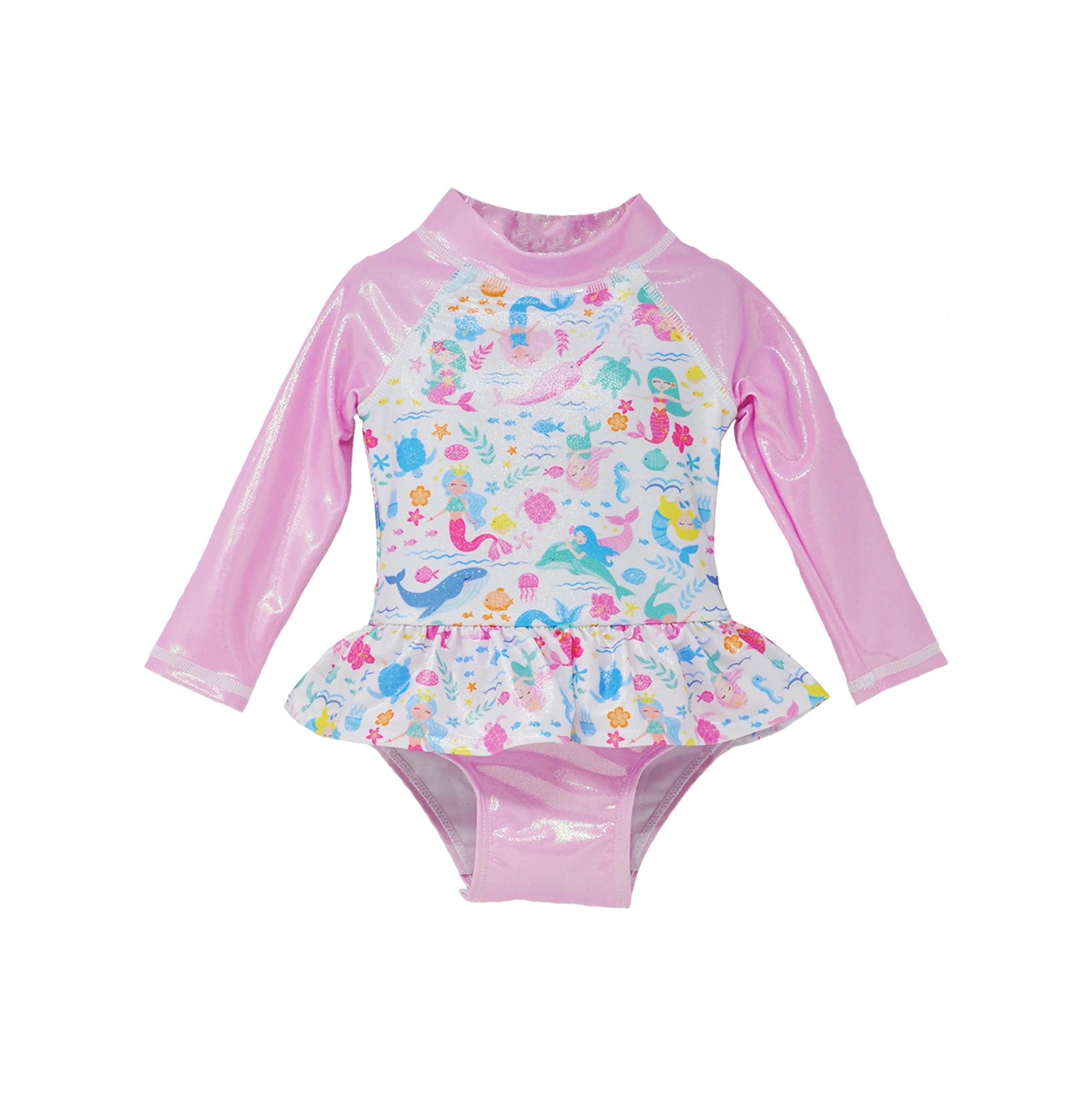 UPF 50  Alissa Infant Ruffle Rash Guard Swimsuit - G