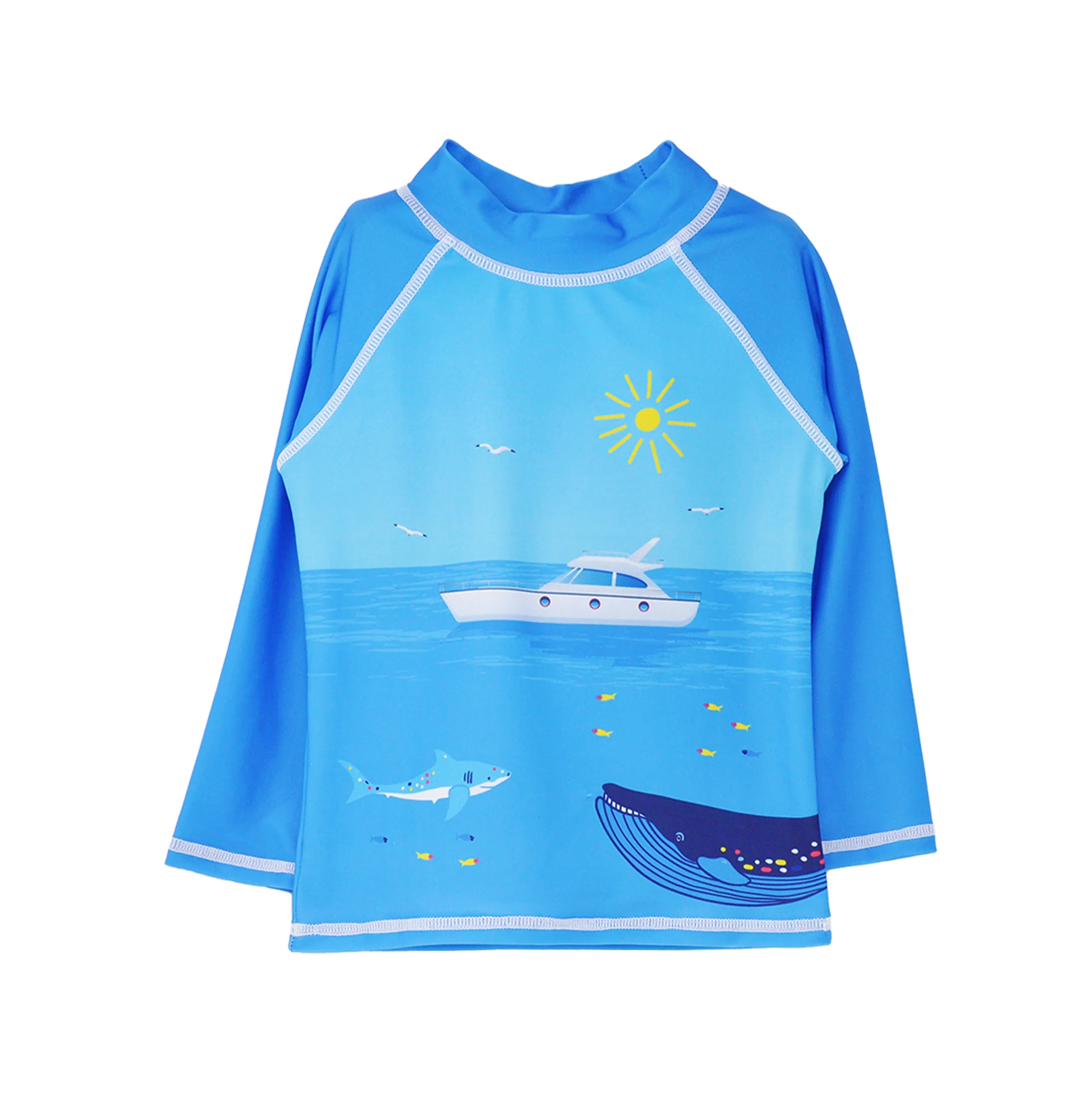 UPF 50  Graphic Rash Guard Swim Top - G