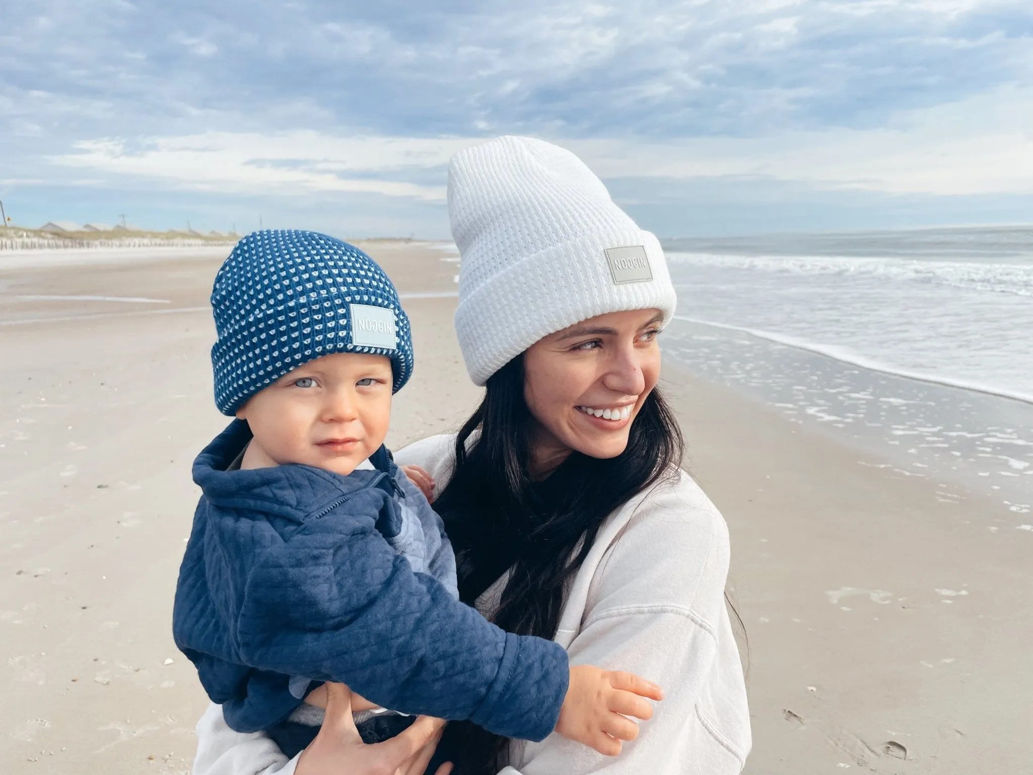WHITE WarmHug Waffle Beanie