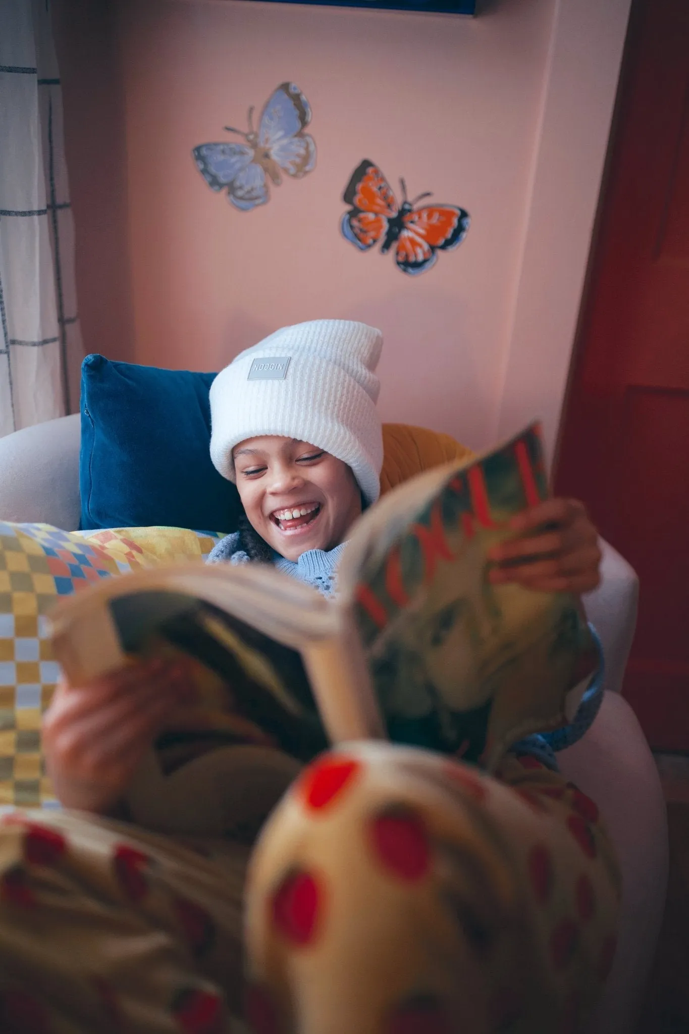WHITE WarmHug Waffle Beanie